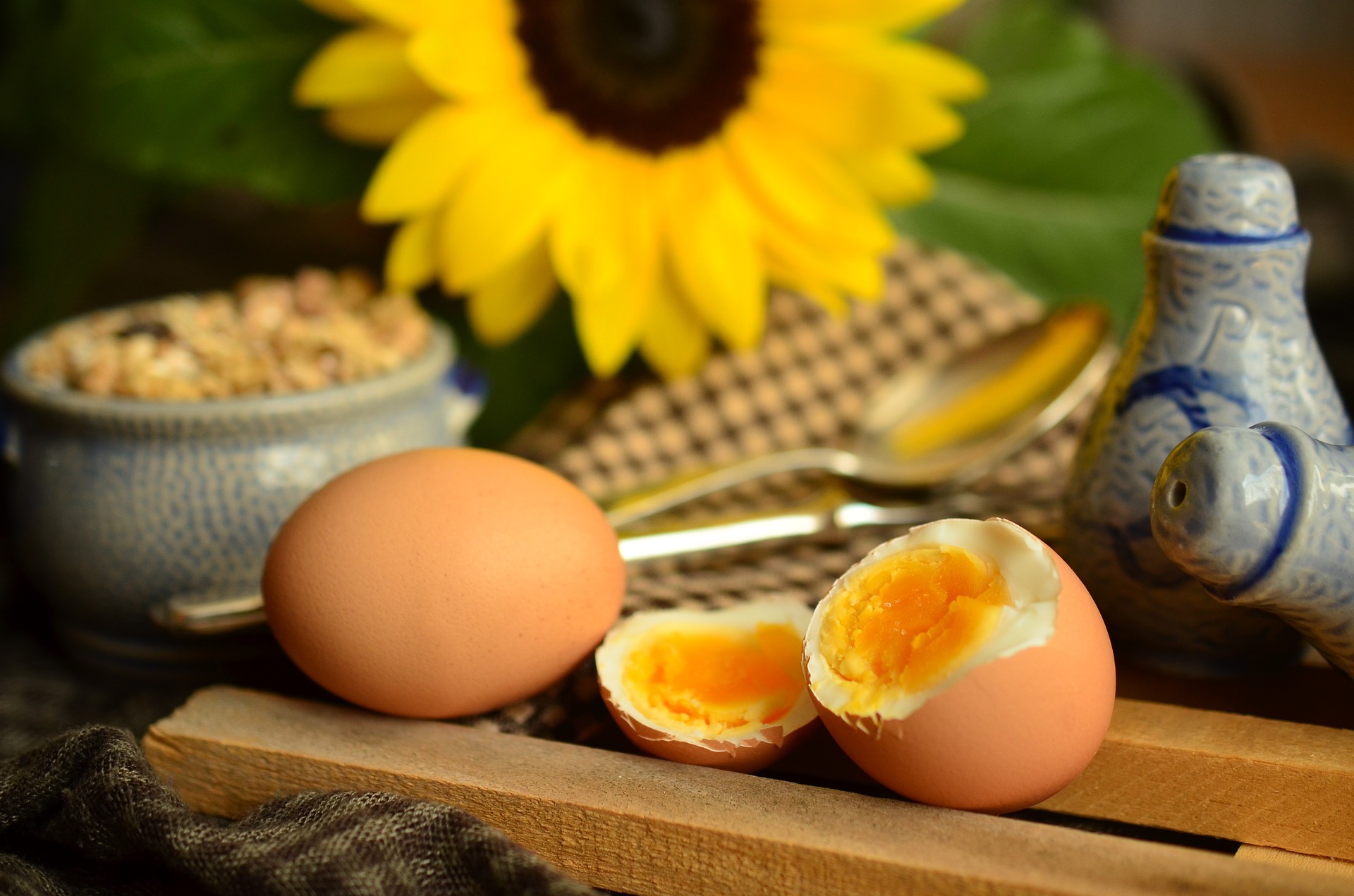 Freshly boiled hens egg