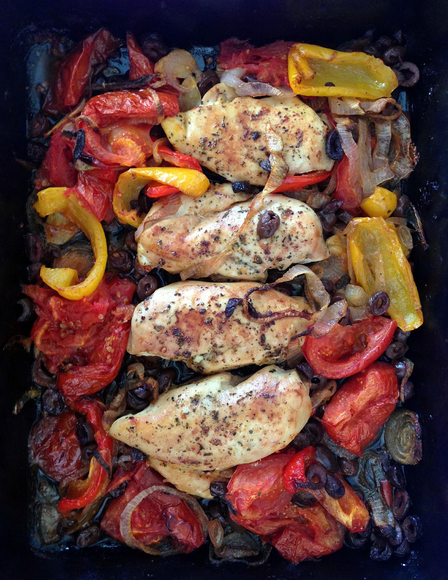Oven roasted chicken and vegetables