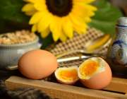 Freshly boiled hens egg