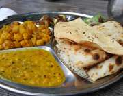 Tarka dal with accompaniments
